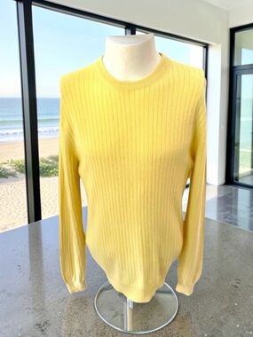 RALPH LAUREN PURPLE LABEL 100% CASHMERE RIB CREW NECK SWEATER SIZE Medium